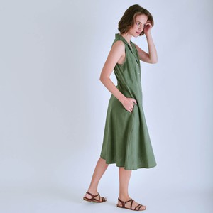 Aubrey Sleeveless Linen Shirt Dress from BIBICO