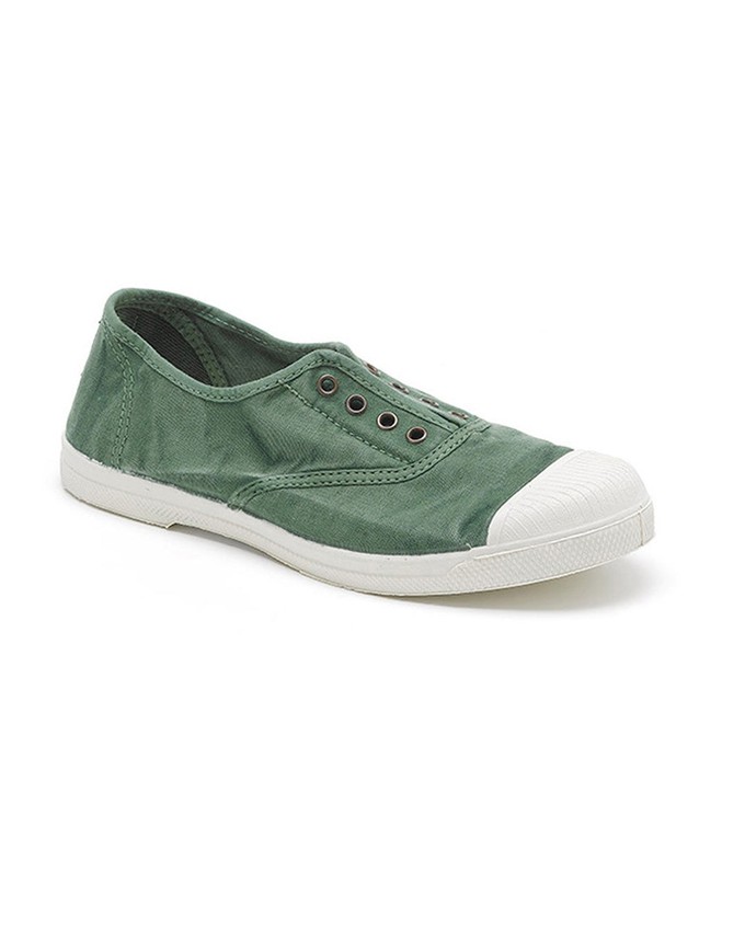 Lola Green Cotton Plimsolls from BIBICO