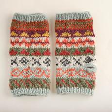 Fair Isle Fingerless Knitted Mittens via BIBICO