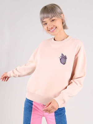 Dazzle Embroidered Sweatshirt, Organic Cotton, in Pink from blondegonerogue