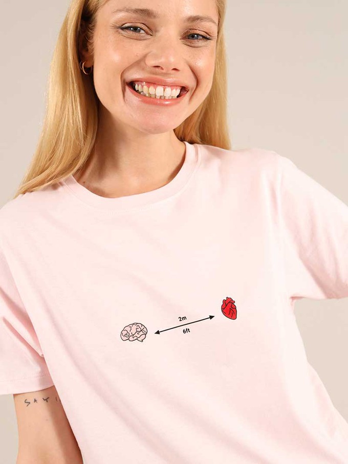 Social Distance Tee, Organic Cotton, in Pink from blondegonerogue