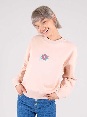 Disco Cult Embroidered Sweatshirt, Organic Cotton, in Pink from blondegonerogue
