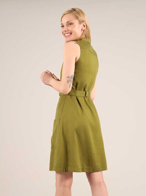 Happy-Go-Lucky Utility Dress, Lyocel, in Green from blondegonerogue