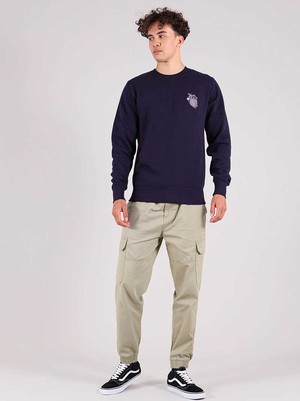 Dazzle Embroidered Mens Sweatshirt, Organic Cotton, in Navy from blondegonerogue