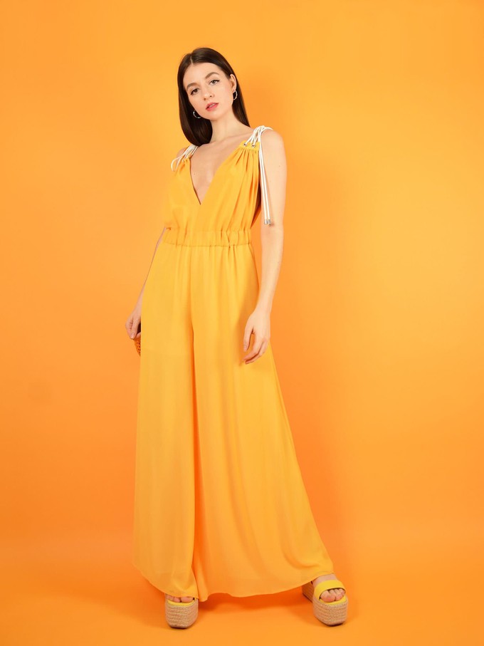 Eternal Summer Jumpsuit, Upcycled Polyester, in Yellow from blondegonerogue