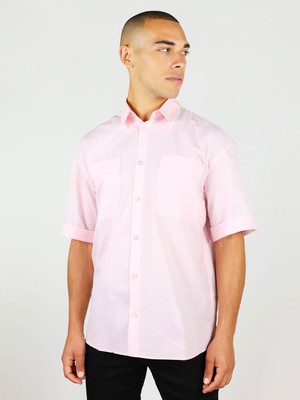 Ocean Drive Mens Relaxed Shirt, Upcycled Cotton, in Pink from blondegonerogue