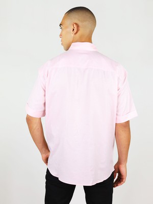 Ocean Drive Mens Relaxed Shirt, Upcycled Cotton, in Pink from blondegonerogue