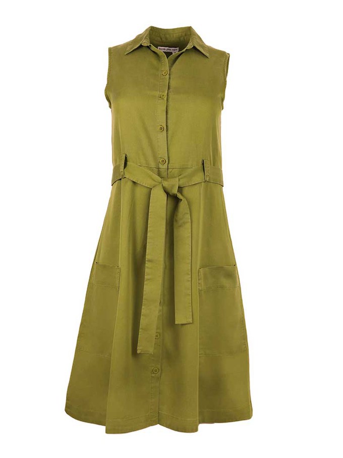 Happy-Go-Lucky Utility Dress, Lyocel, in Green from blondegonerogue