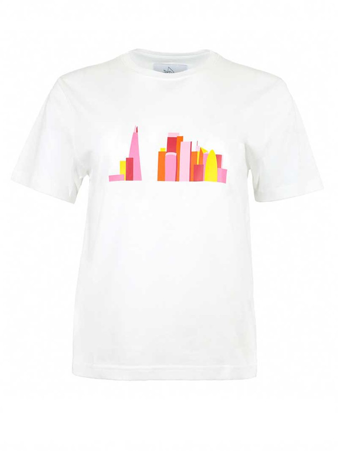 London Skyline Tee, Organic Cotton, in White from blondegonerogue