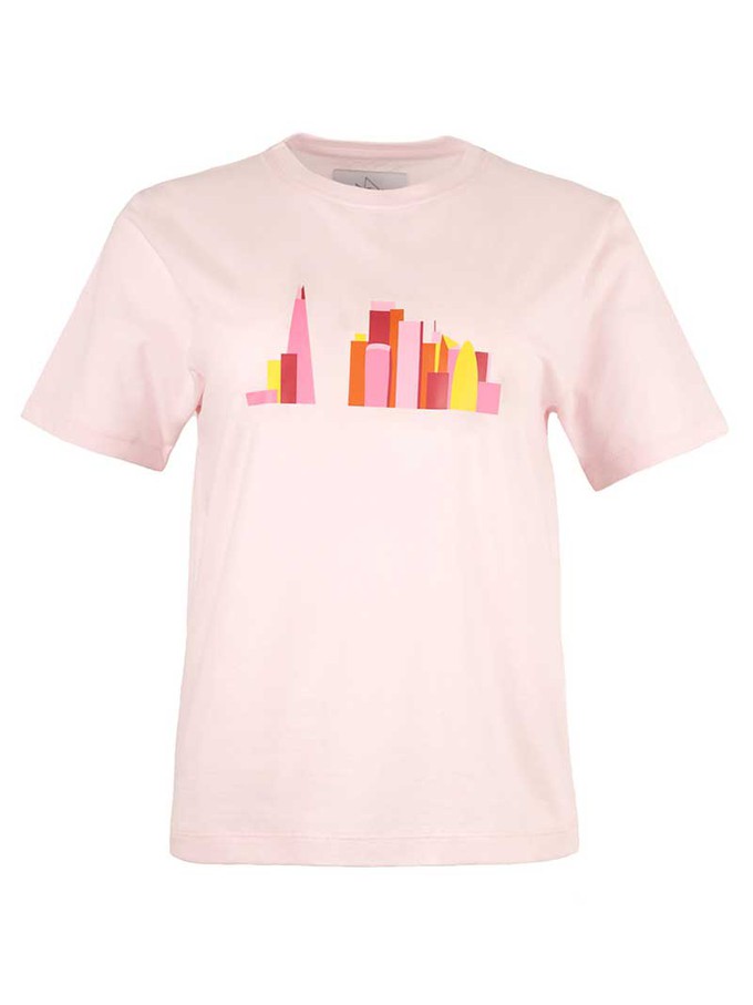 London Skyline Tee, Organic Cotton, in Pink from blondegonerogue