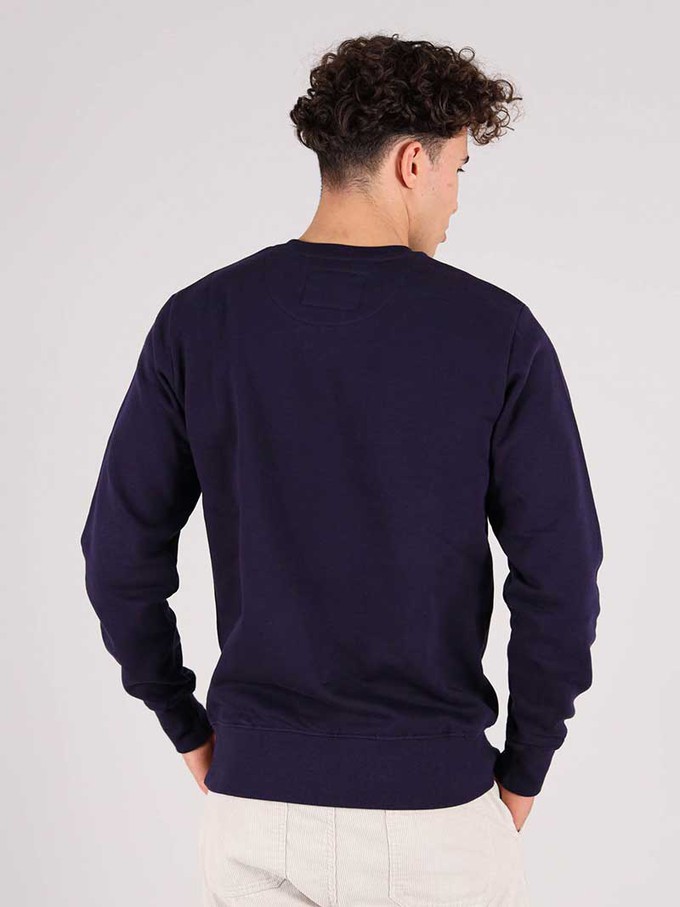 Disco Demolition Embroidered Mens Sweatshirt, Organic Cotton, in Navy from blondegonerogue