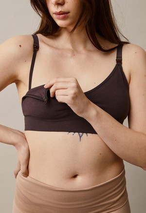 Organic cotton nursing bra - Brown from Boob Design