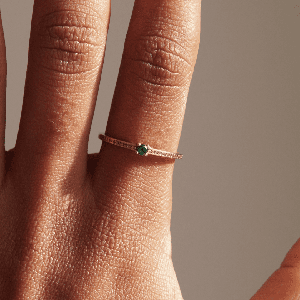 THE EMMA RING GREEN - solid gold from Bound Studios