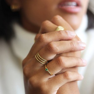 THE EMMA RING GREEN - solid gold from Bound Studios