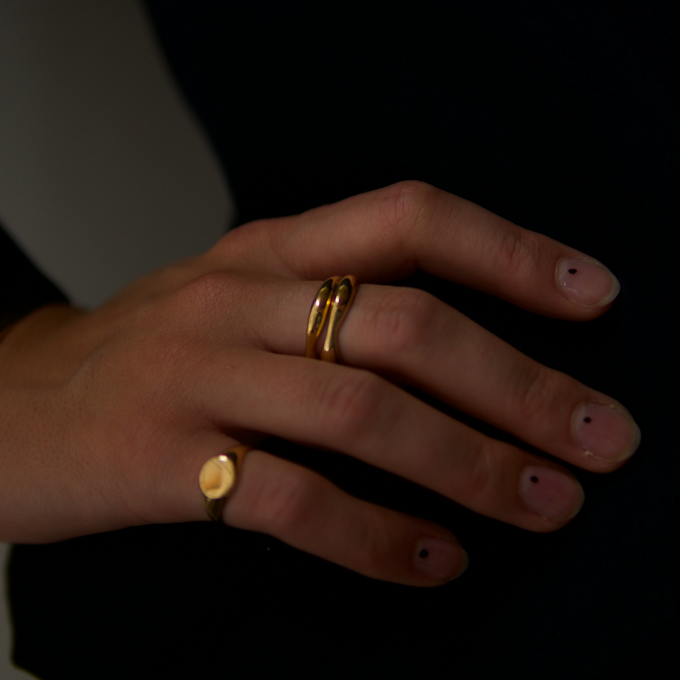 THE DOUBLE TROUBLE RING SET - Solid gold from Bound Studios