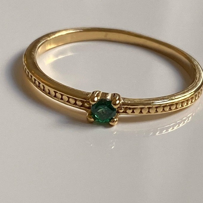 THE EMMA RING GREEN - solid gold from Bound Studios