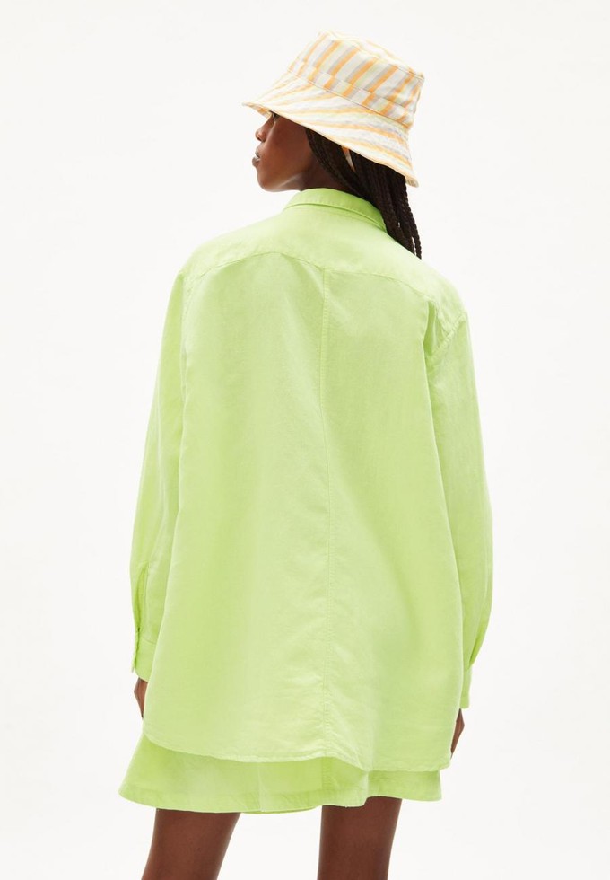 Ealgaa lino blouse - light lime from Brand Mission