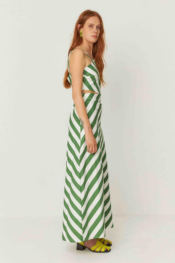 Aura jurk - streep groen from Brand Mission