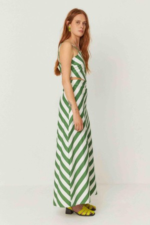 Aura jurk - streep groen from Brand Mission