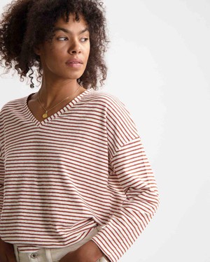 Yulia t-shirt -terra/off white from Brand Mission