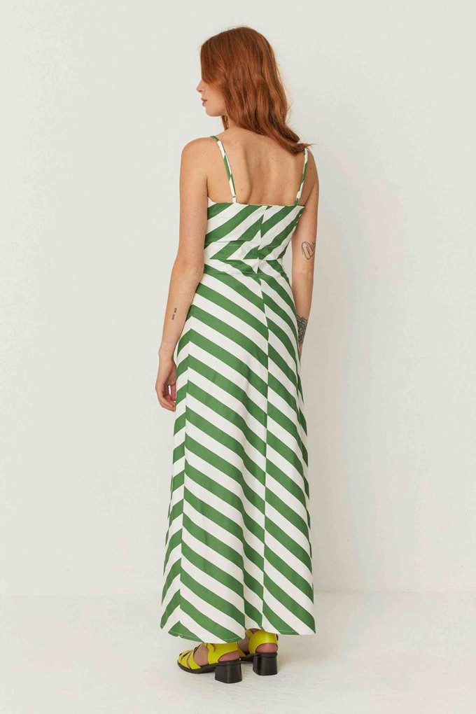 Aura jurk - streep groen from Brand Mission