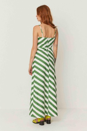 Aura jurk - streep groen from Brand Mission