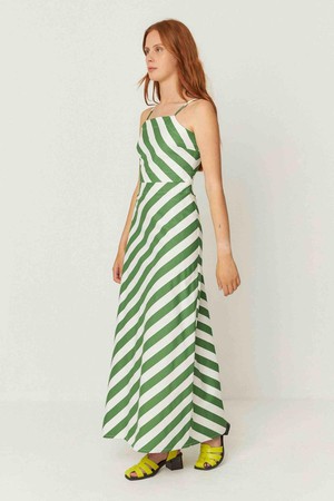 Aura jurk - streep groen from Brand Mission