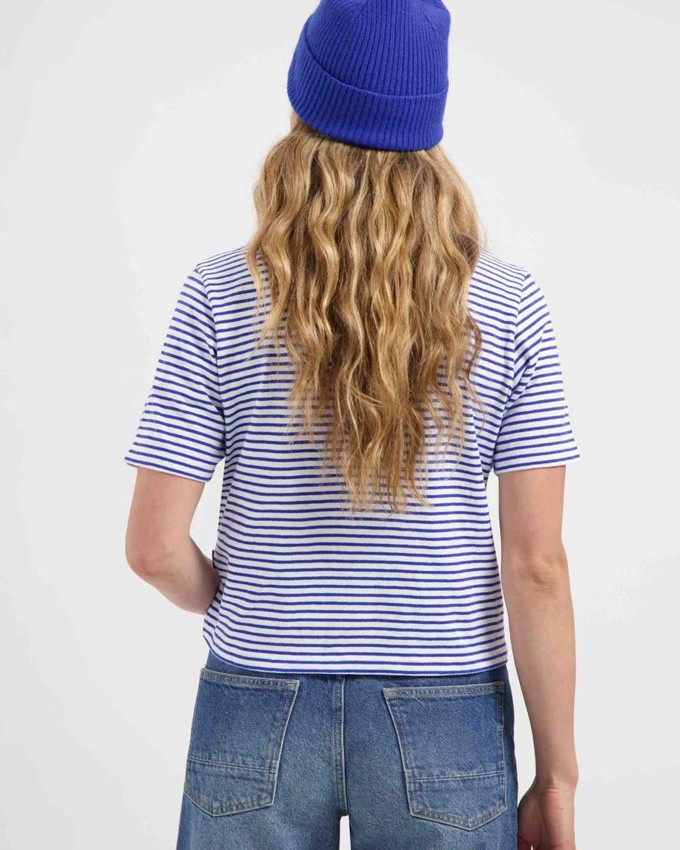 Jill heavy tee - dusk indigo striped from Brand Mission