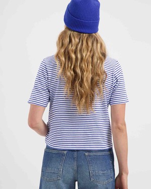 Jill heavy tee - dusk indigo striped from Brand Mission