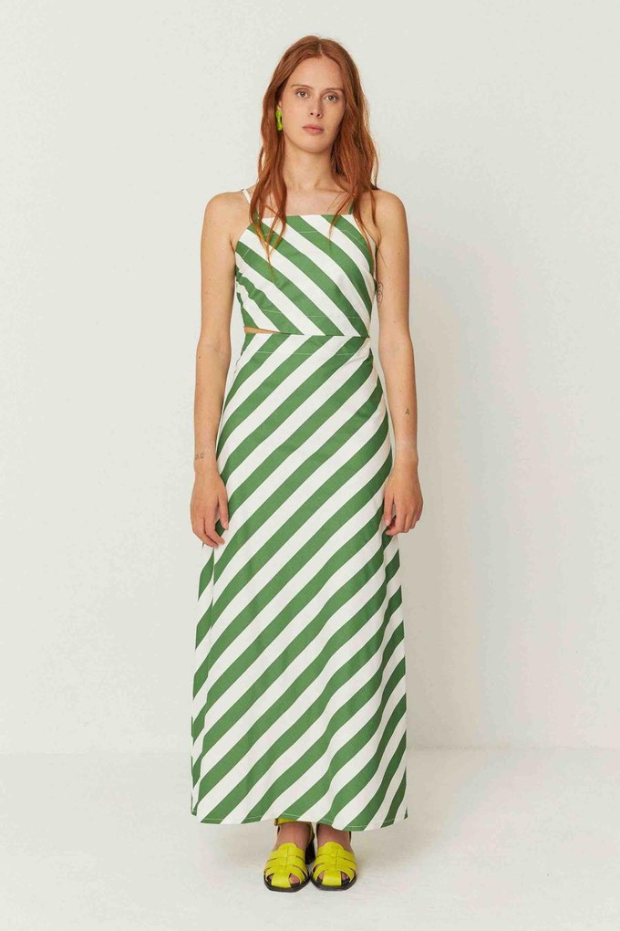 Aura jurk - streep groen from Brand Mission
