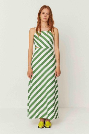 Aura jurk - streep groen from Brand Mission