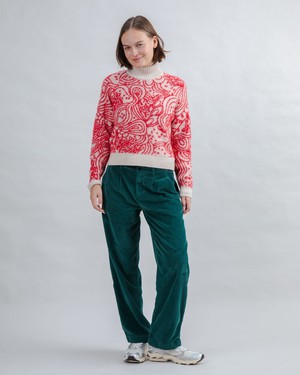 Corduroy Pleated Pants Dark Green from Brava Fabrics