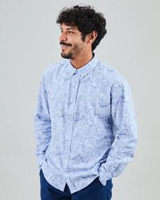 Asis Percales Crocodylus Regular Shirt Blue via Brava Fabrics
