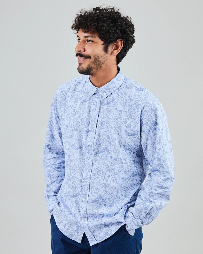 Asis Percales Crocodylus Regular Shirt Blue from Brava Fabrics