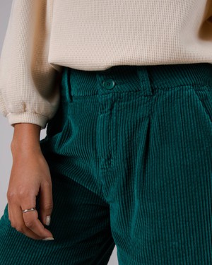 Corduroy Pleated Pants Sailing Green from Brava Fabrics