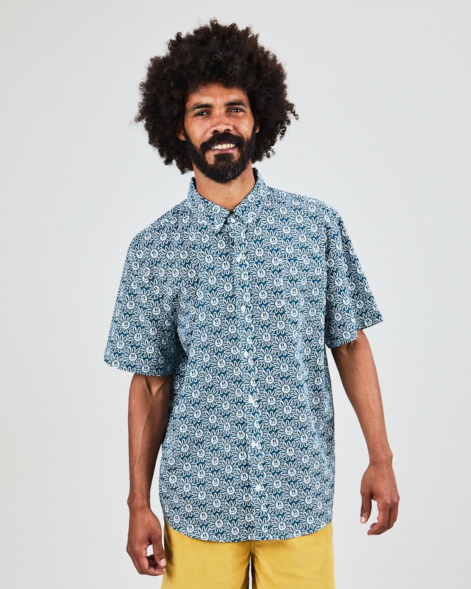 Asis Percales Daisy Boxy Shirt Blue from Brava Fabrics