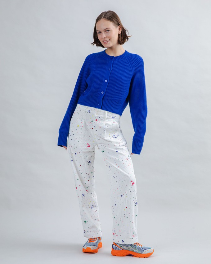 Wool Cropped Cardigan Blue Klein from Brava Fabrics