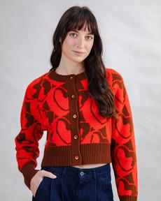 Heart Wool Cropped Cardigan via Brava Fabrics