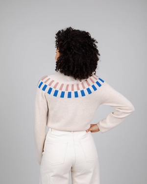 Cube Jacquard Sweater Ecru from Brava Fabrics