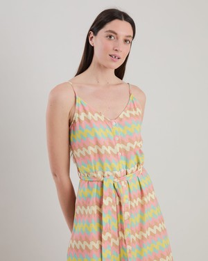 Pastel Wavy Stripes Strap Dress from Brava Fabrics