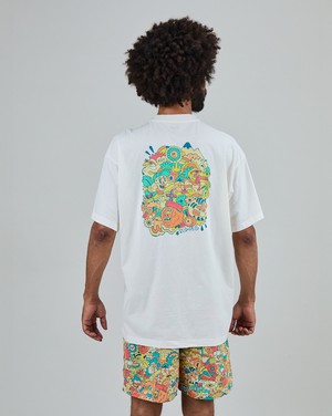 Asis Percales Party Animal Oversize T-Shirt White from Brava Fabrics