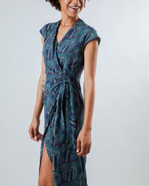 Borneo Kimono Dress Navy from Brava Fabrics