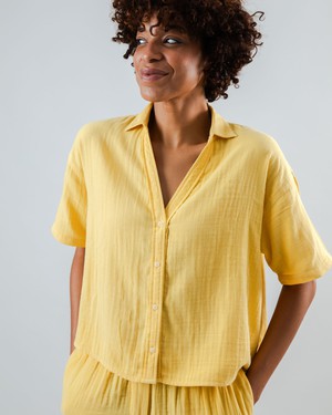 Bubble Cropped Blouse Yellow from Brava Fabrics
