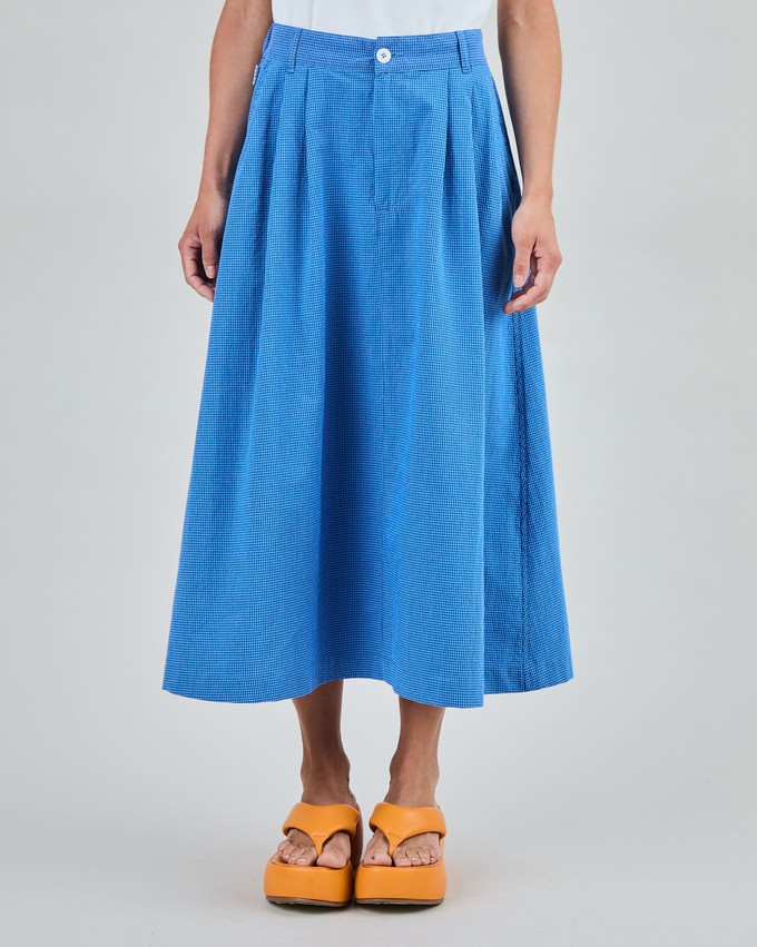 Checks Midi Skirt Blue from Brava Fabrics