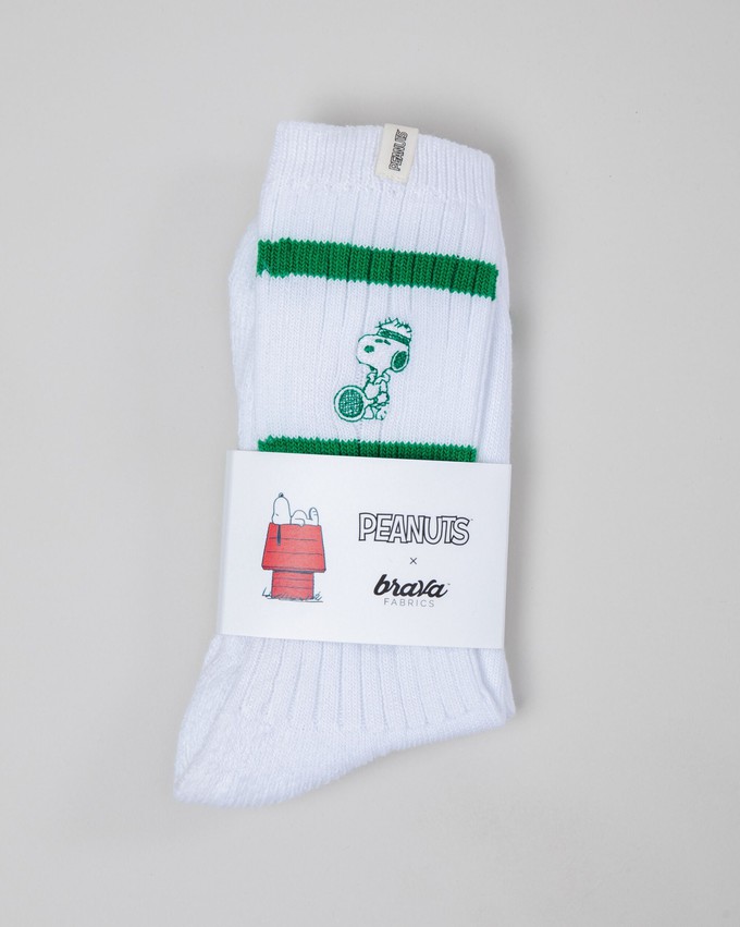 Peanuts Tennis Snoopy Socks White from Brava Fabrics