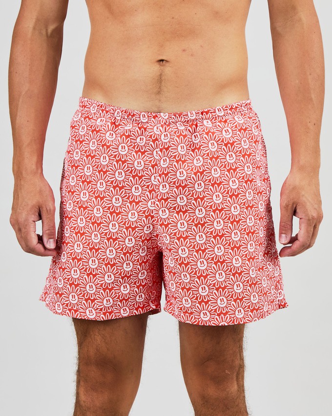 Asis Percales Daisy Swimwear Red from Brava Fabrics