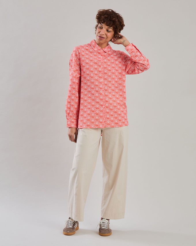 Asis Percales Daisy Regular Blouse Red from Brava Fabrics