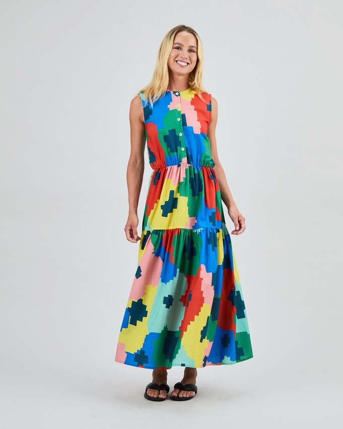 Maxi Flowers Sleeveless Shirt Dress from Brava Fabrics