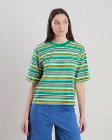 Stripes Boxy Tee Green via Brava Fabrics