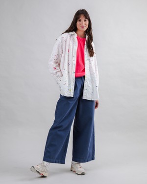 Splash Paint Corduroy Long Overshirt from Brava Fabrics